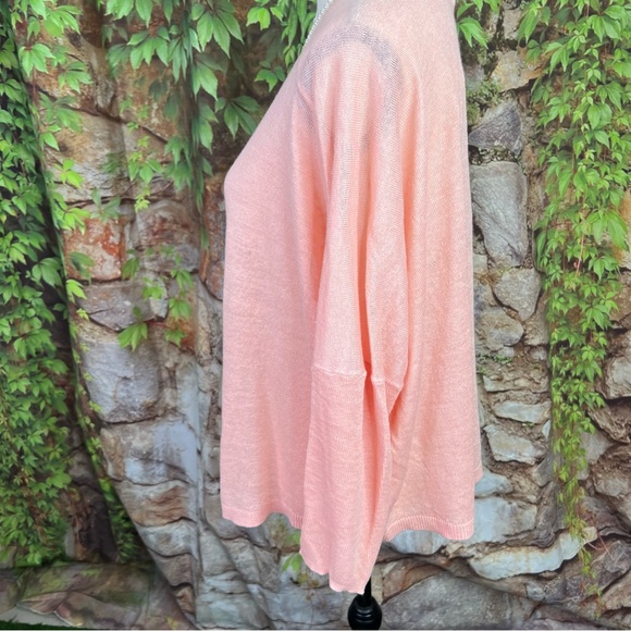 SUNDANCE Pale Peach Linen Cardigan, XL - Picture 5 of 8
